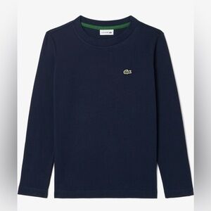 Lacoste Kids Navy Blue Long Sleeve Cotton T-Shirt Top Shirt, Size 4